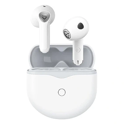 Afbeelding van SoundPEATS Air4 Bluetooth hoofdtelefoon met Snapdragon Sound AptX Adaptive Lossless draadloze 6 microfoons voor AI versterkte oproepen, 26 uur speeltijd, app ondersteuning, wit