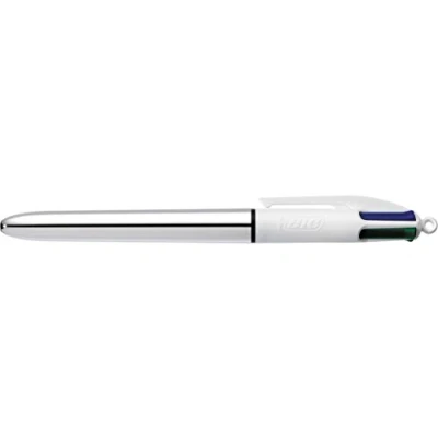 Afbeelding van Balpen Bic 4kleuren shine medium zilver