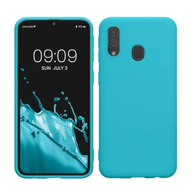 Afbeelding van kwmobile telefoonhoesje geschikt voor Samsung Galaxy A40 Hoesje smartphone Back cover in ijsblauw