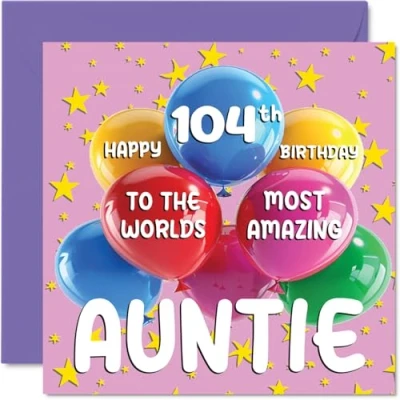 Afbeelding van 32 jaar Verjaardagskaart voor tante World&#039;s Most Amazing Auntie van neef en nichtje, 145 mm x mm, jaar, wenskaarten