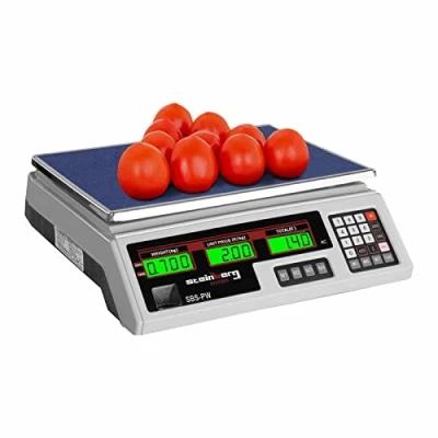 Afbeelding van Steinberg Systems Digitale Weegschaal met prijsberekening 35 kg / 2 g wit LCD