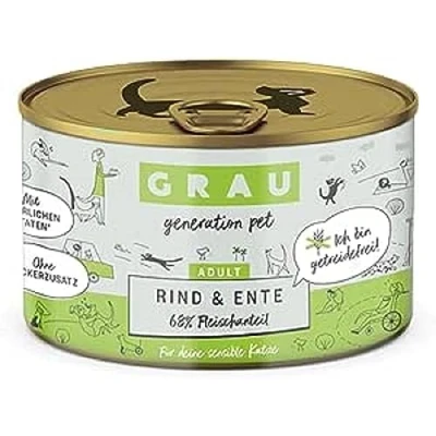 Afbeelding van GRAU Adult Graanvrij 6 x 200 g Kattenvoer Rund &amp; Eend
