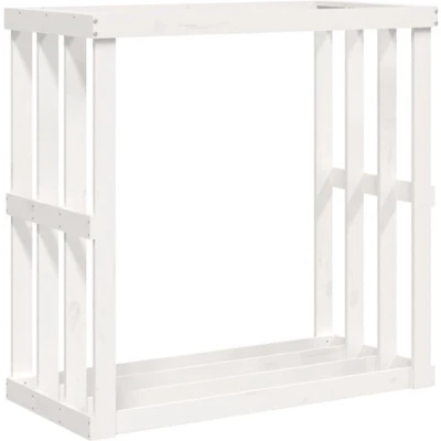 Afbeelding van vidaXL Houtblokhouder 108x52x106 cm massief grenenhout wit