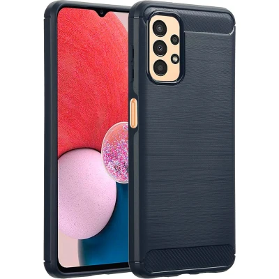 Afbeelding van imoshion Hoesje Geschikt voor Samsung Galaxy A13 (4G) Siliconen Brushed Backcover Donkerblauw