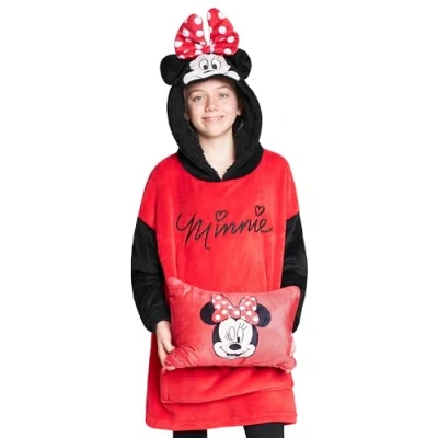 Afbeelding van Disney Trui voor kinderen, 2 in 1, oversized fleece en kussen, Stitch, eenheidsmaat, tieners, Minnie muis