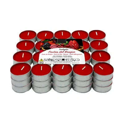 Afbeelding van Geurende theelichtjes, 60 stuks, rood fruit