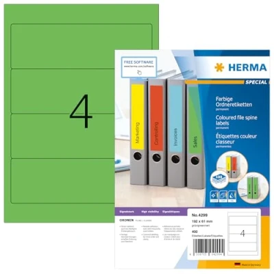 Afbeelding van Herma 5099 Ordneretiketten 192x61 SuperPrint 80 st.