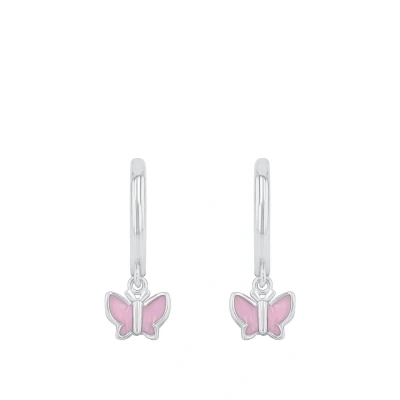 Afbeelding van Prinzessin Lillifee 2037941 Creolen voor meisjes, vlindermotief, 925 sterling zilver, 1,8 cm, levering in geschenkdoos, één maat, zonder, Zonder