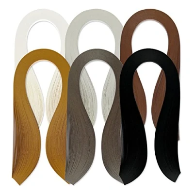 Afbeelding van Juya 600 stuks papierstroken voor paperollen, 6 kleuren, lengte 39 cm, breedte 3 mm
