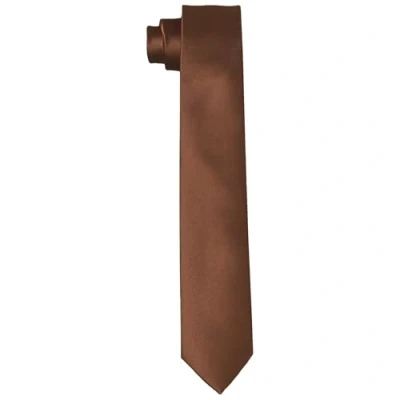 Afbeelding van DonDon Handgemaakte stropdassen voor heren, zijdelook, 6 cm, Bruin