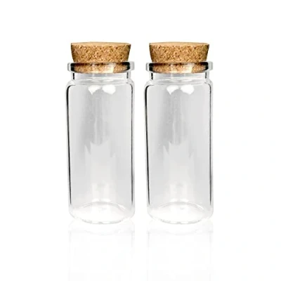 Afbeelding van Bestlivings Set van 16 mini glazen flessen met kurksluiting, 50 ml, kleine om te vullen, reageerbuizen voor bruiloft, potten gastgeschenken