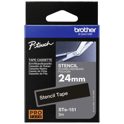 Afbeelding van Brother STe 151 Tape Zwart op transparant (24 mm)