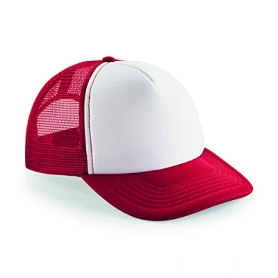 Afbeelding van Beechfield Junior Vintage Snapback Trucker Rood Wit