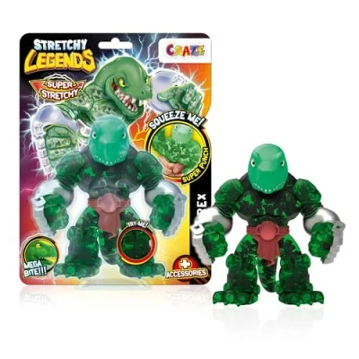 Image de CRAZE Legends Stretchy Megarex Figurines d&#039;action élastiques pour enfants de super héros extensibles à collectionner avec remplissage slime