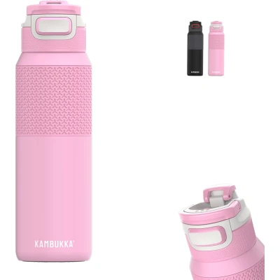 Afbeelding van Kambukka Elton geïsoleerde waterfles 1L Pink Ambition met 3 in 1 lid en makkelijke reiniging drinkfles