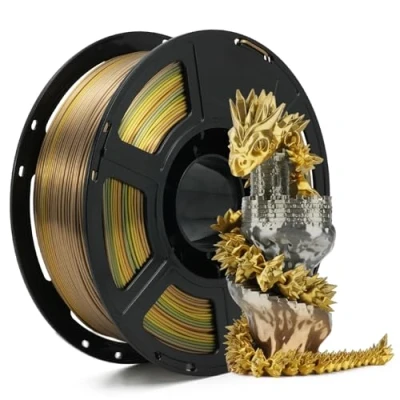 Afbeelding van FLASHFORGE PLA filament voor 3D printers, zijde, glanzend, snel kleurverloop, kleurverandering, meerkleurig, 1,75 mm, 1 kg spoel, zijdestructuur en hoogglanzend