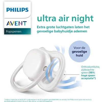 Afbeelding van Philips Avent Ultra Air Night 0/6 maanden 2 stuks SCF376/12