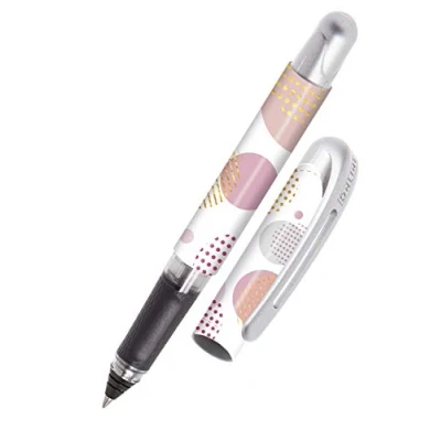 Afbeelding van ONLINE Ergonomische balpen Shiny Bubbles, voor basis en middelbare school, zachte grip links rechtshandigen, standaard inktvullingen, navulbaar, blauw, studenten