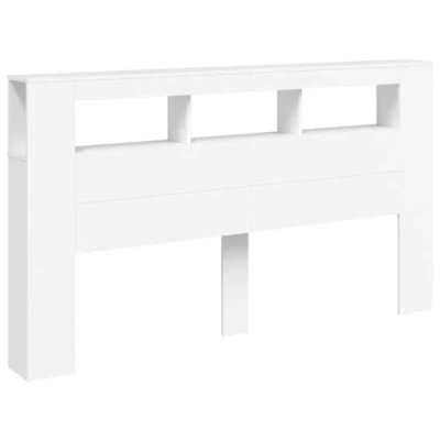 Afbeelding van Hoofdeinde met LED 180x18,5x103,5 cm bewerkt hout wit