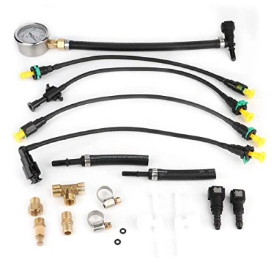 Afbeelding van Yctze Universele ABS Benzinedrukmeter Brandstoftoevoersysteem Tester Meter Tool omvatten Brandstofmanometer Brandstofslang Metalen Connector Installator