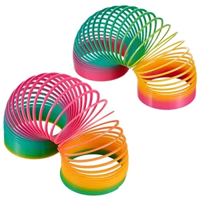 Afbeelding van The Twiddlers 2 grote regenboog trapveren Ideaal binnenspeelgoed voor kinderen urenlang spelplezier Plastic, rekbaar, populair verjaardagscadeau