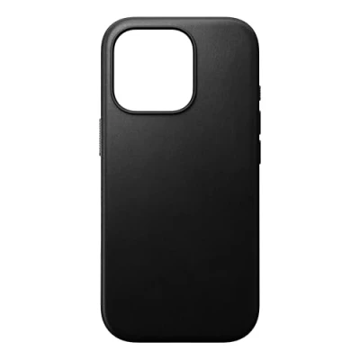 Afbeelding van Nomad Hoesje Geschikt voor Apple iPhone 16 Pro Modern Leather Case Compatibel met MagSafe en Draadloos Opladen Back Cover Echt Leer Zwart