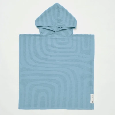 Afbeelding van Sunnylife Kids SwimtimeTerry Beach Hooded Towel 6 9 Surf Blue