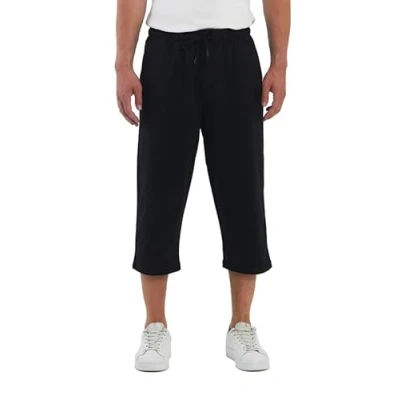 Afbeelding van COMEOR Korte sportbroek voor heren 3/4 capribroek hardloopshorts van katoen, Lichtgrijs