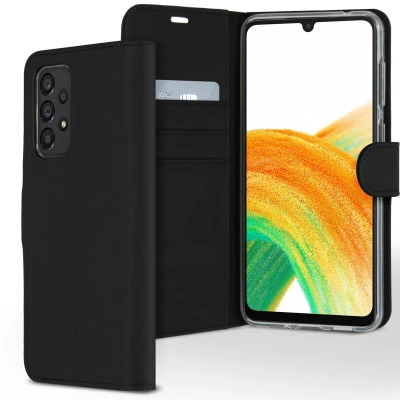 Afbeelding van Accezz Hoesje Geschikt voor Samsung Galaxy A33 Met Pasjeshouder Wallet Softcase Bookcase Zwart