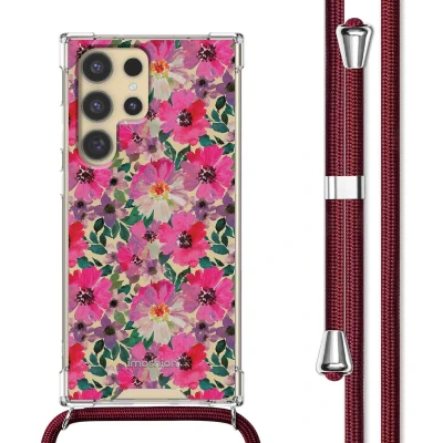 Afbeelding van iMoshion Hoesje Geschikt voor Samsung Galaxy S24 Ultra met Koord Design Meerkleurig / Flower Water
