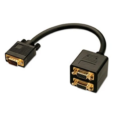 Afbeelding van LINDY 41214 VGA Y adapter [1x stekker 2x stekker] Zwart 0.18 m