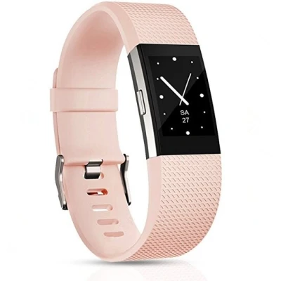 Afbeelding van Fitbit Charge 2 sportbandje Maat: Large Beige Siliconen