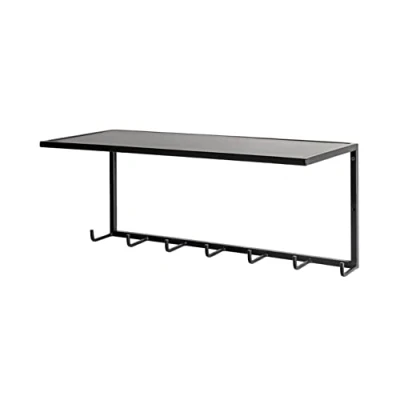 Afbeelding van HAKU Möbel wandkapstok, metaal, zwart, L 60 x D 25 H cm