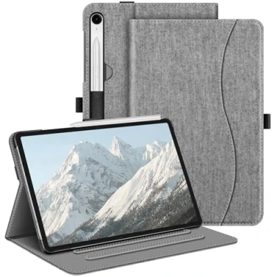 Afbeelding van FINTIE beschermhoes voor Samsung Galaxy Tab S9 FE 10,9 inch/Tab 11 inch 2023, verstelbare multiposities, met documentenvak, automatische slaap/wake functie, grijs