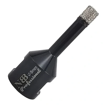 Afbeelding van NBB vacuum gesoldeerde diamantgatzaag met M14, voor professioneel droog of nat boren op hard porselein, keramiek, tegels, graniet, marmer, snel, duurzaam, Haakse Slijper (Dia.8mm)