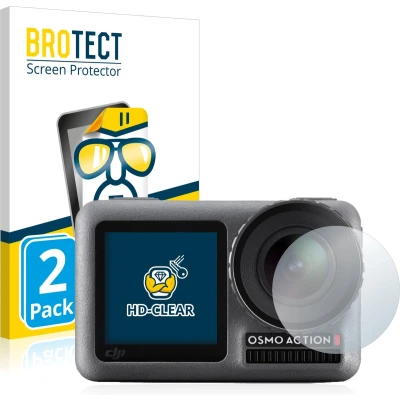 Afbeelding van BROTECT Screenprotector voor DJI Osmo Action (Lens) Folie Beschermfolie transparant (2 Stuks)