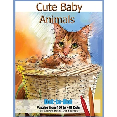 Afbeelding van Dot to Books for Adults Cute Baby Animals Puzzles from 150 448 Dots
