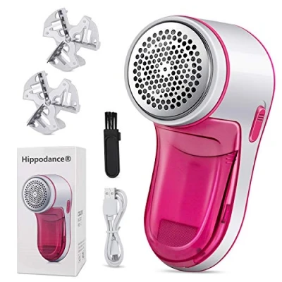 Afbeelding van Scheerapparaat tegen pluizen, anti pluis USB kleding, draagbare oplaadbare stof, trui, wol, textieltrimmer voor truien/kleding/gordijnen/tapijten, 2 x reservemes