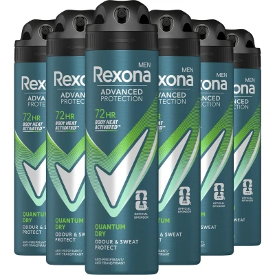 Afbeelding van 6x Rexona Men Deodorant Spray Quantum Dry 150 ml