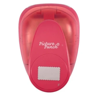 Afbeelding van Vaessen Creative Papierperforator, geschulpte rechthoek, 4,1 x 6,7 cm, cirkelsnijder voor knutselen en kaarten maken
