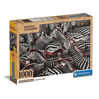 Image de Puzzle 1000 pièces Clementoni National Geographic Zèbres