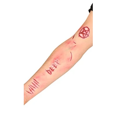 Afbeelding van Fiestas Guirca Halloween Demon Scar Face Tattoo accessoires verkleden
