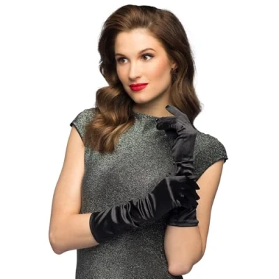 Afbeelding van Boland Handschoenen elleboog Monte Carlo Zwart Volwassenen Vrouwen Can Glitter and Glamour