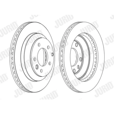 Afbeelding van JURID 562393JC 1 Remschijf 330 28 5 130 Geventileerd Gecoat Zonder schroeven PORSCHE: Cayenne, AUDI: Q7, VOLKSWAGEN: Touareg I, II
