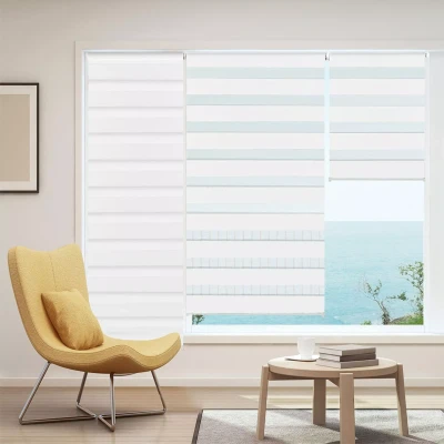 Afbeelding van Store enrouleur zébré jour nuit 60 x 170 cm blanc