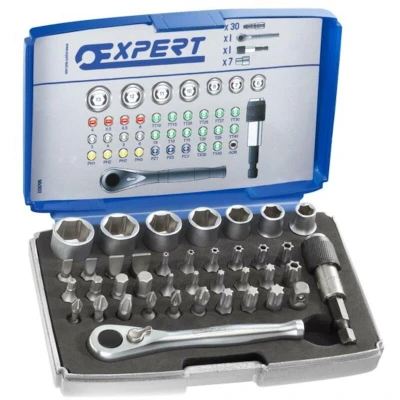Image de EXPERT E131705 jeu d&#039;embouts et de douilles 1/4 en coffret 39 pièces
