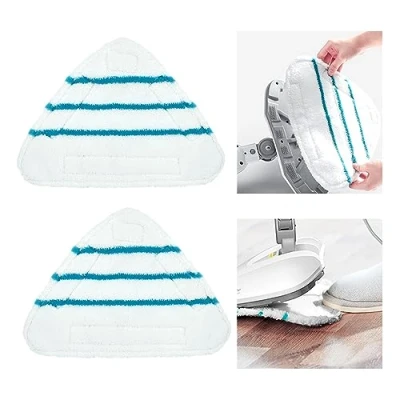 Afbeelding van Microvezel Stoommop Steam Accessoires Universele Doeken Driehoek Wasbaar voor Hot Spray Stoomreiniger, Wit Mop Pads Machinewasbaar (2 stuks)