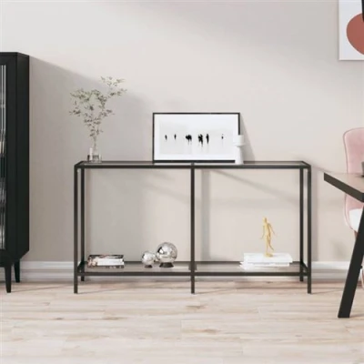 Afbeelding van Wandtafel 140x35x75,5 cm gehard glas transparant