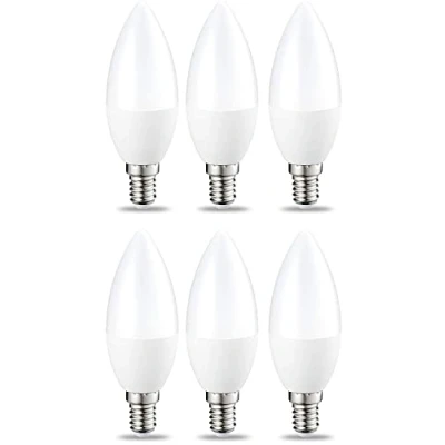 Afbeelding van Amazon Basics Kleine LED kaarslamp E14 B35 met schroefvoet, 5 W (komt overeen 40 W), warmwit, dimbaar, 6 stuks