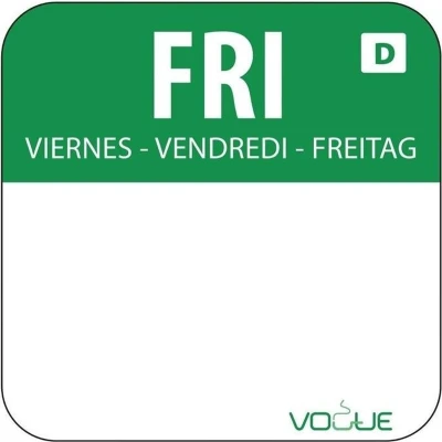 Afbeelding van Oplosbare voedsel stickers vrijdag/groen Vogue, rol 1000